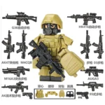 Minifigure - Special Forces Soldier with weapon custom pieces (LEGO Alternative)