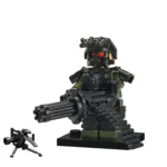 Minifigure - Special Forces operative Heavy Gunner and Gatling style machine gun (LEGO Alternative)