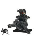Minifigure - Special Forces operative SWAT type heavy gunner and Gatling style machine gun (LEGO Alternative)