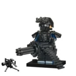 Minifigure - Special Forces operative police special operations unit and Gatling style machine gun (LEGO Alternative)