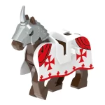 Minifigure barded warhorse unicorn white red LEGO Alternative