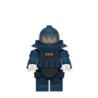 Minifigure - bomb disposal expert wearing a beige EOD Explosive Ordnance Disposal bomb sapper suit green color (LEGO Alternative)