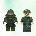 Minifigure - bomb disposal expert wearing a beige EOD Explosive Ordnance Disposal suit green color (LEGO Alternative)