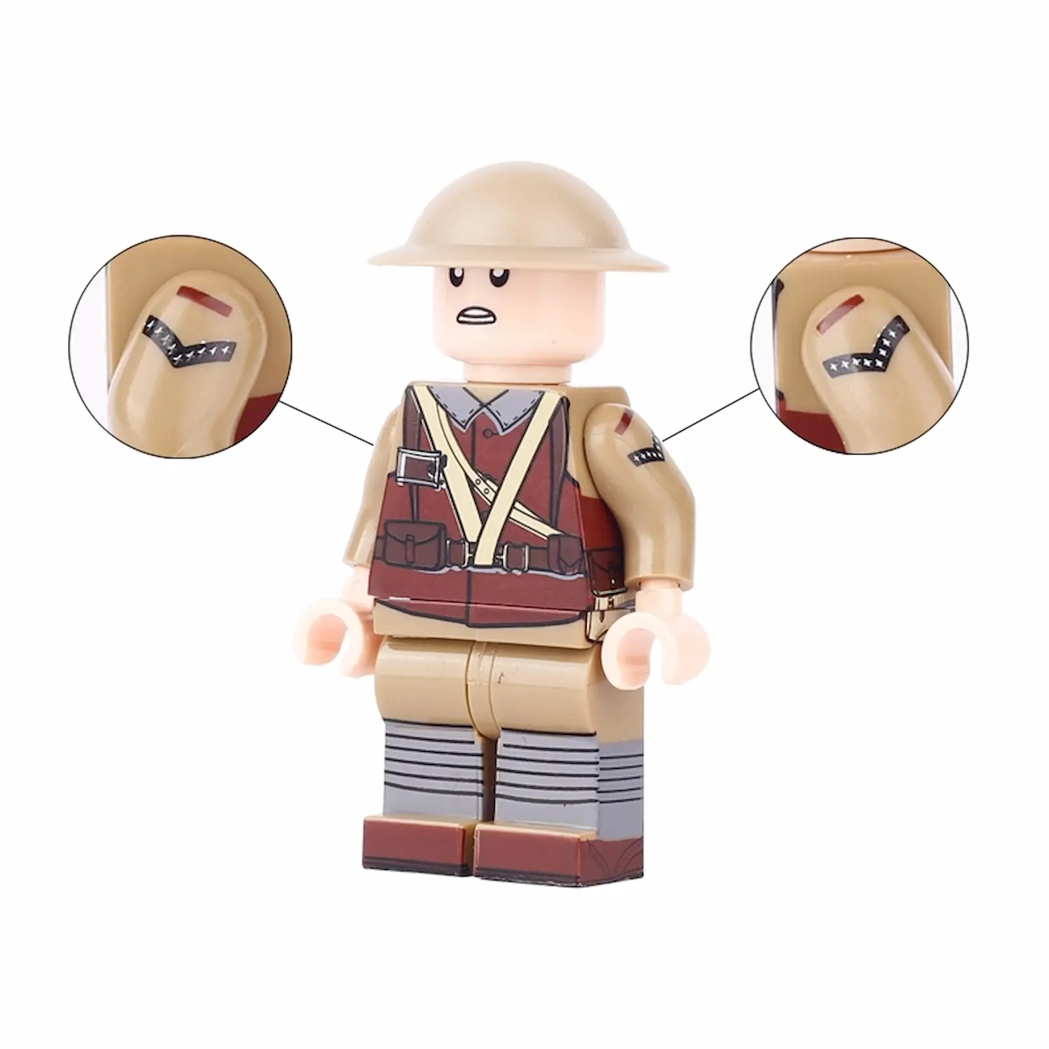 Minifigure – British Army infantryman, known colloquially as a Tommy, from the World War I era (1914-1918) (LEGO Alternative) Minifigure – British Army infantryman, known colloquially as a Tommy, from the World War I era (1914-1918) (LEGO Alternative)