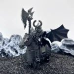 Minifigure – Dark Knight Chaos Warrior Death Knight Demon and steed warhorse (LEGO Alternative)