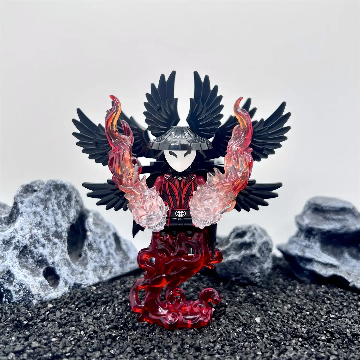 Minifigure – Eight Winged Ghost Faced Magician Demon with gradient flame powers (LEGO Alternative)