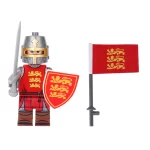 Minifigure – English knight and a matching flag (LEGO Alternative)