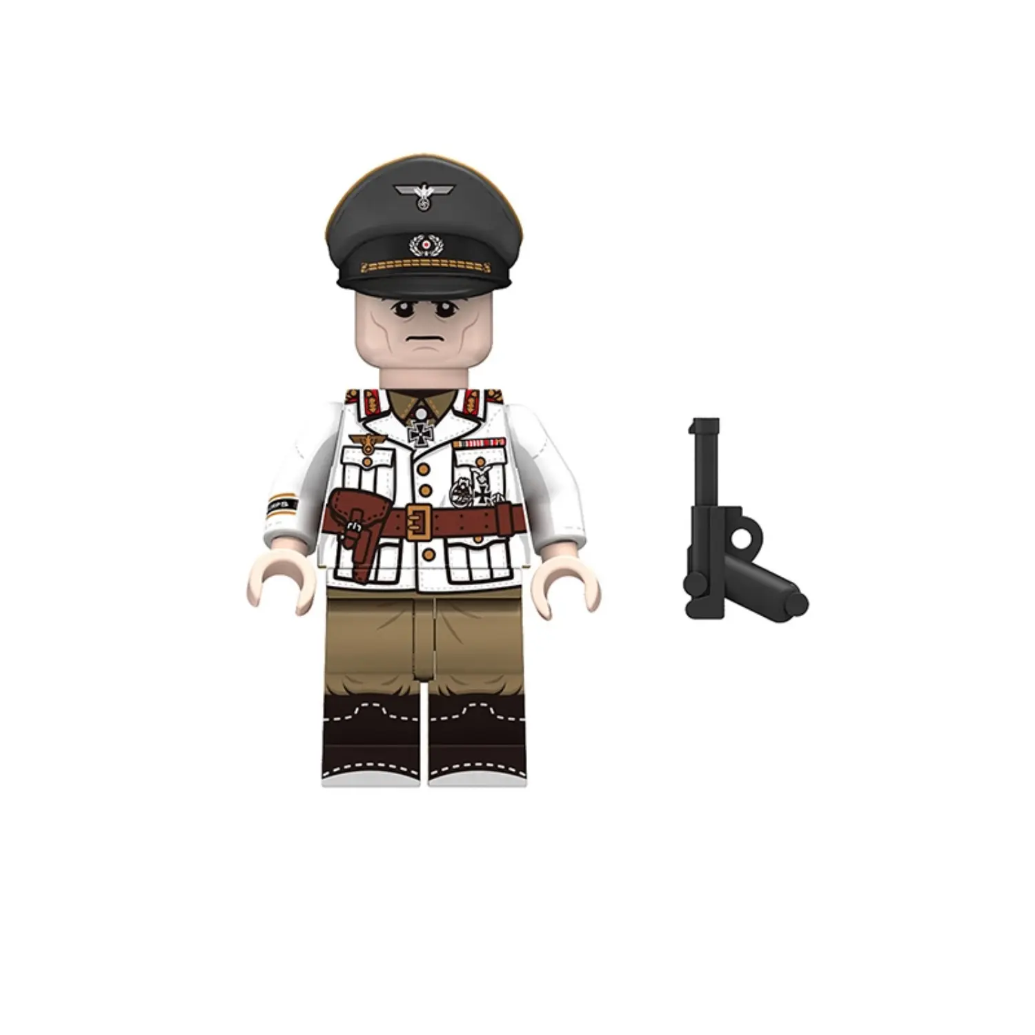 Minifigure – Erwin Rommel German Field Marshal Generalfeldmarschall officer commanders World War II (LEGO Compatible)