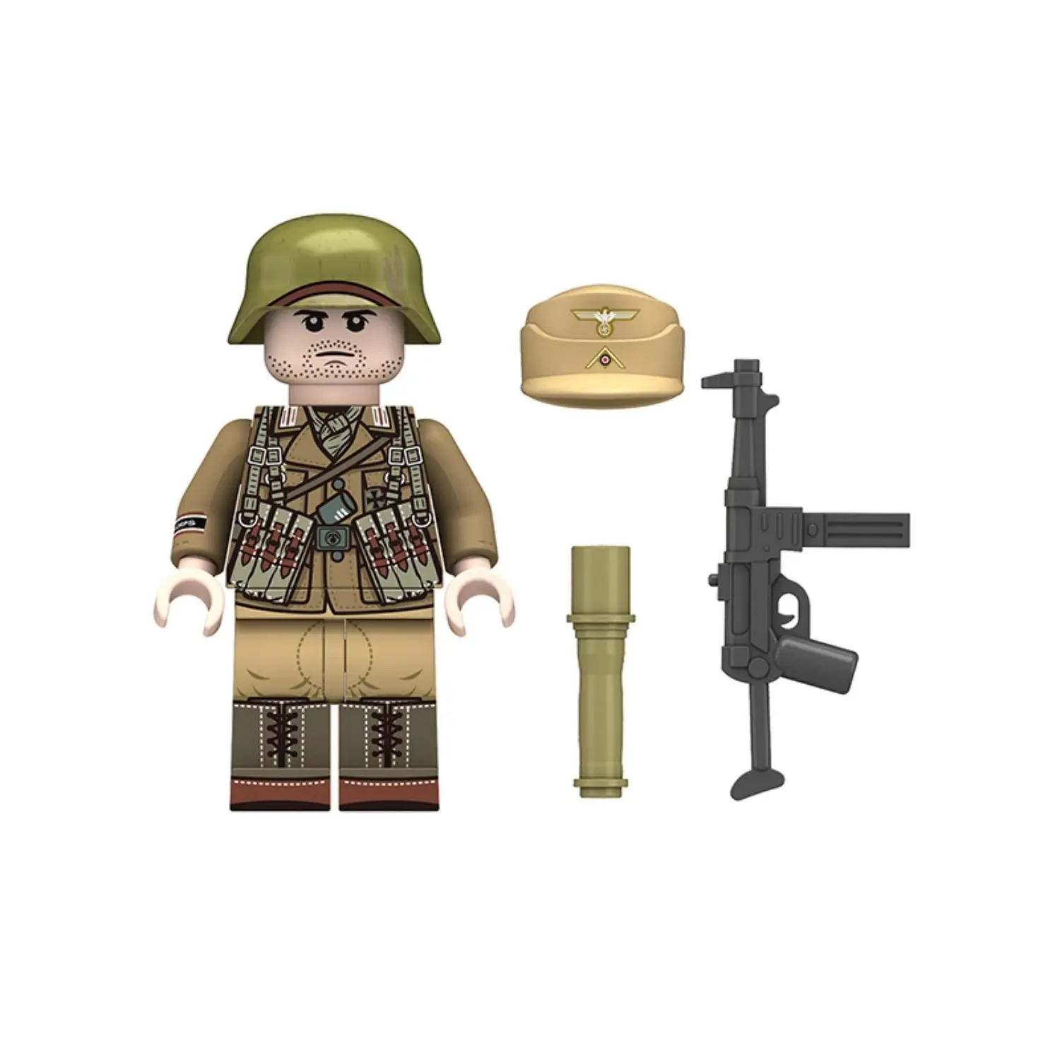 Minifigure – German Afrika Korps DAK NCO (Non-Commissioned Officer) or squad leader North African Campaign of World War II (LEGO Compatible)
