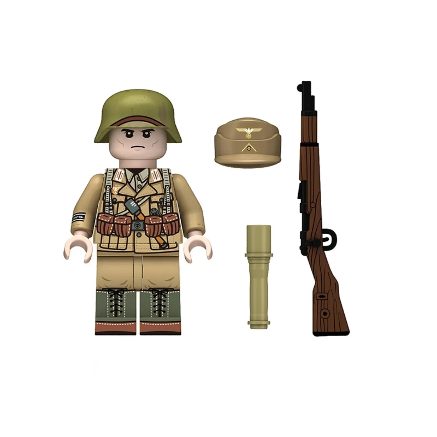 Minifigure – German Afrika Korps (DAK) NCO or senior rifleman North African Campaign of World War II (LEGO Compatible)