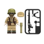 Minifigure – German Afrika Korps DAK machine gunner from North African Campaign of World War II (LEGO Compatible)
