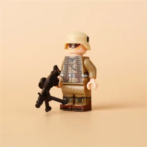 Minifigure – German Afrika Korps Machine Gunner World War II WWII (LEGO Alternative)