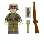 Minifigure – German Afrika Korps soldier with Kar98k bolt action rifle from World War II (LEGO Alternative)