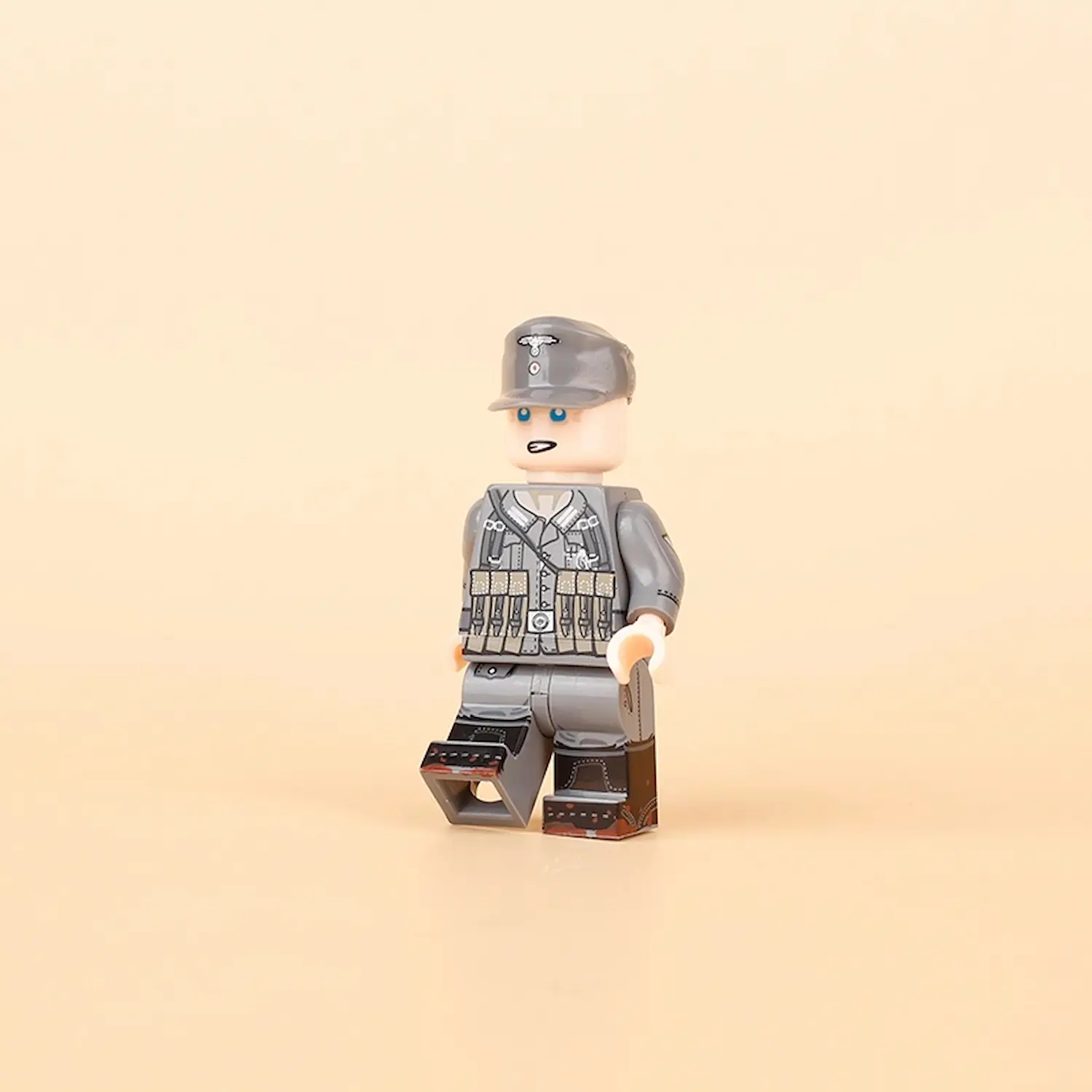 Minifigure – German Army (Heer) Obergefreiter, a senior enlisted rank mid-to-late period of World War II (LEGO Alternative) in the yellow background Minifigure – German Army (Heer) Obergefreiter, a senior enlisted rank mid-to-late period of World War II (LEGO Alternative) in the yellow background