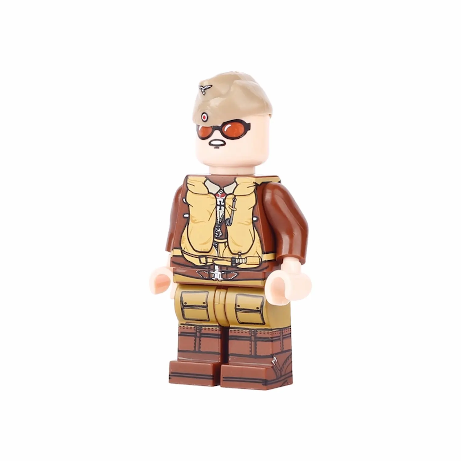 Minifigure – German Luftwaffe Air Force Pilot WWII North African campaign (LEGO Compatible) in white background Minifigure – German Luftwaffe Air Force Pilot WWII North African campaign (LEGO Compatible) in white background
