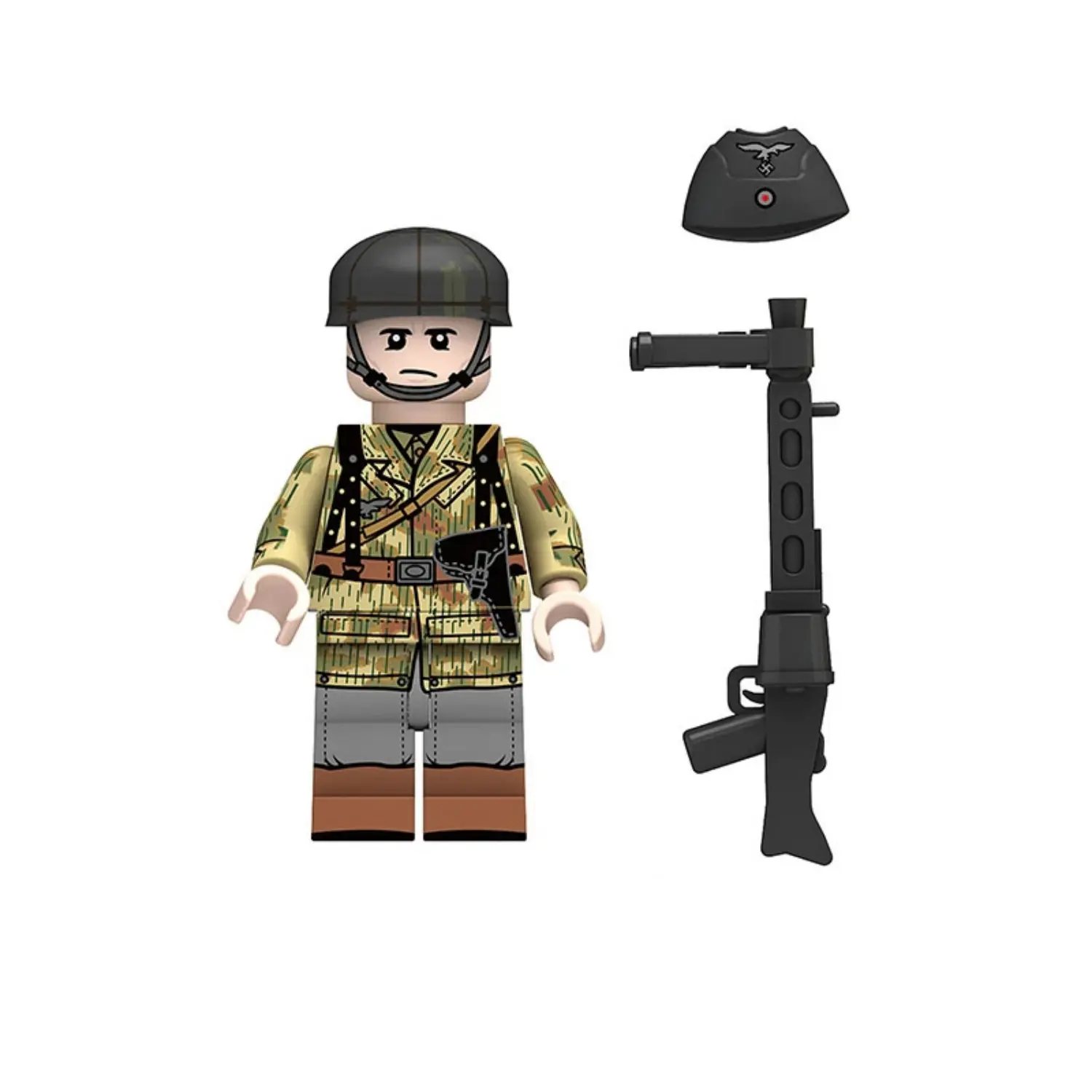 Minifigure – German Luftwaffe Fallschirmjäger paratrooper machine gunner soldier World War II (LEGO Compatible) Minifigure – German Luftwaffe Fallschirmjäger paratrooper machine gunner soldier World War II (LEGO Compatible)