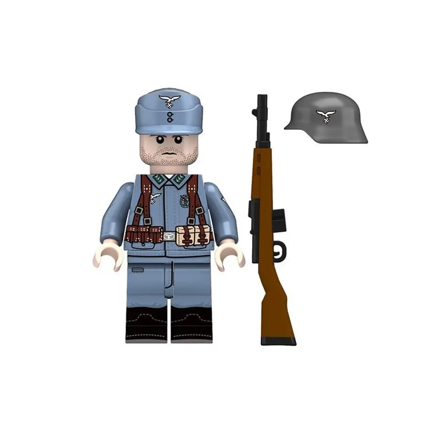 Minifigure – German Luftwaffe Field Division Luftwaffen Feldgdivision soldier from World War II (LEGO Alternative)