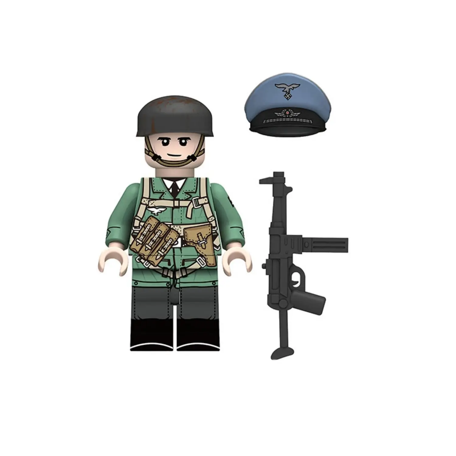 Minifigure – German Luftwaffe Ground Forces NCO (Non-Commissioned Officer) from the World War II (LEGO Compatible)