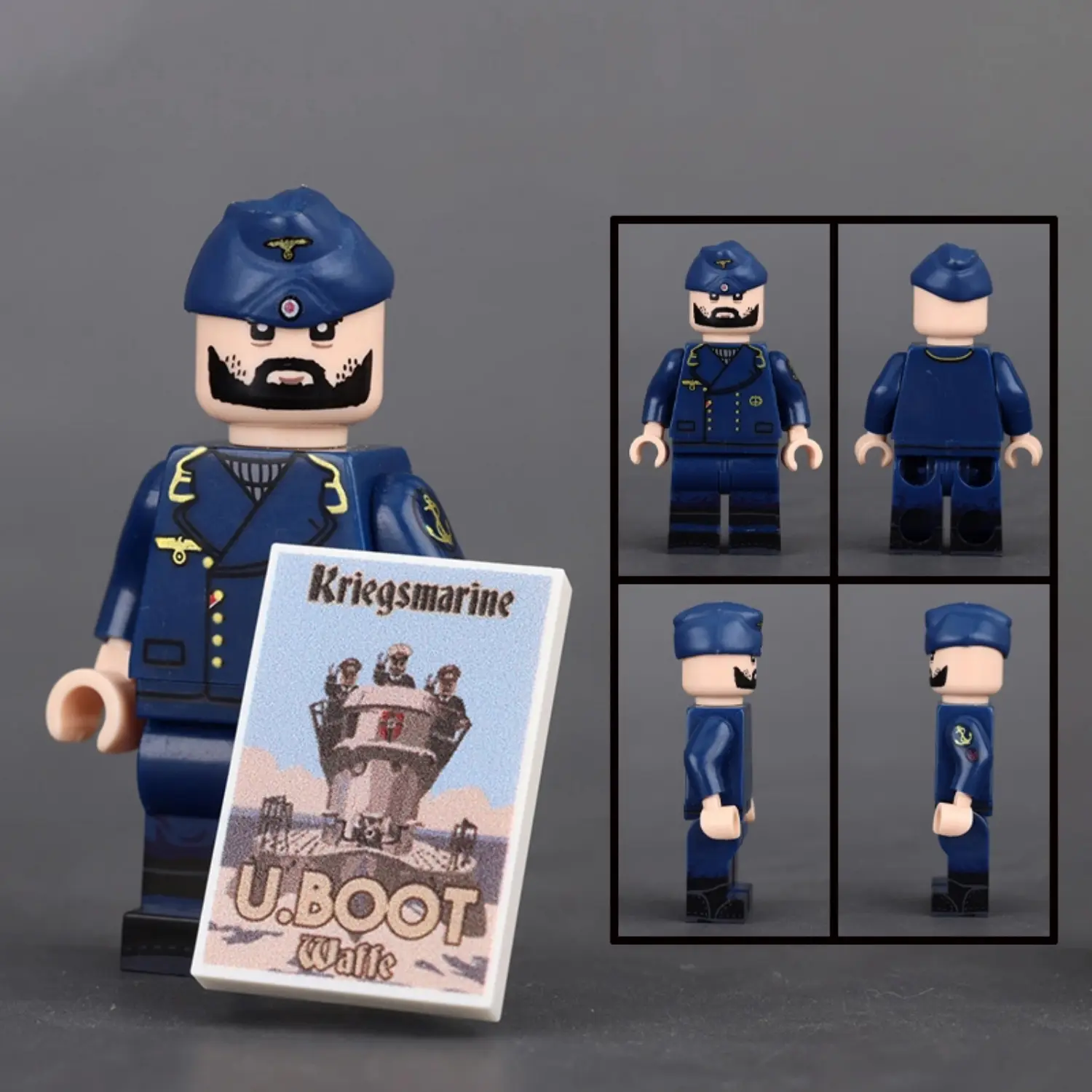 Minifigure – German U-boat Corporal, a junior Non-Commissioned Officer (NCO) in the Kriegsmarine (German Navy) during World War II (LEGO Compatible) Minifigure – German U-boat Corporal, a junior Non-Commissioned Officer (NCO) in the Kriegsmarine (German Navy) during World War II (LEGO Compatible)