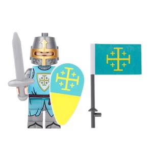 Minifigure – Jerusalem Knight and a matching flag (LEGO Alternative)
