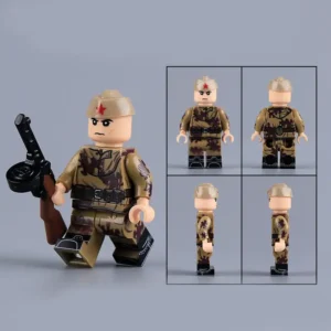 Minifigure – Soviet Army soldier from the WWII era wearing Amoeba pattern camouflage suit (LEGO Alternative)