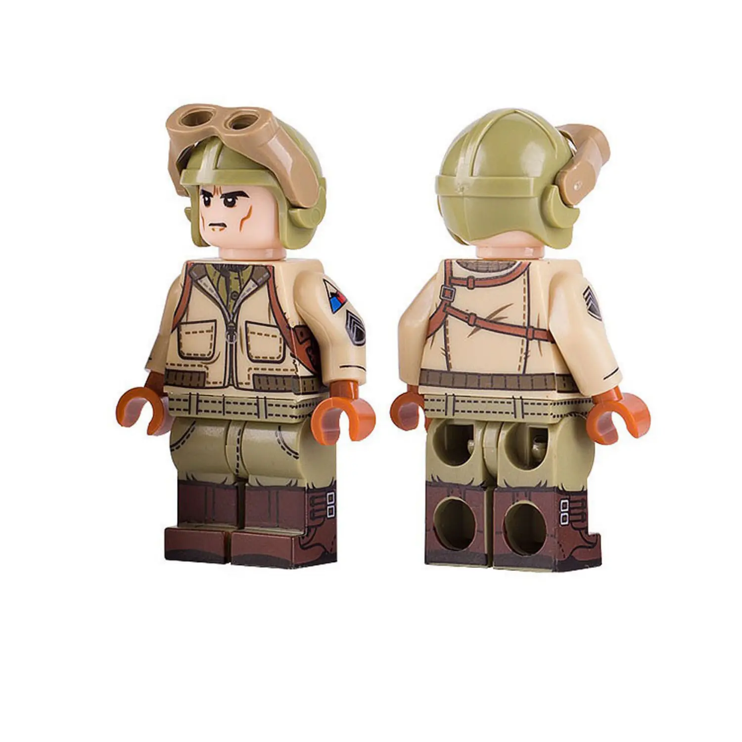 Minifigure – U.S. Army Tank Crewman (specifically a Tank Commander) from World War II (LEGO Compatible)