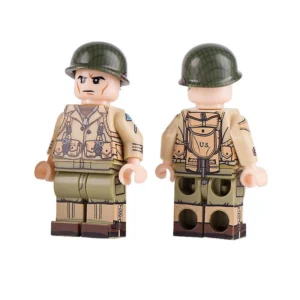Minifigure – United States Army Soldier Ranger Sergeant specifically geared up for the D-Day invasion of Normandy World War II (LEGO Compatible)