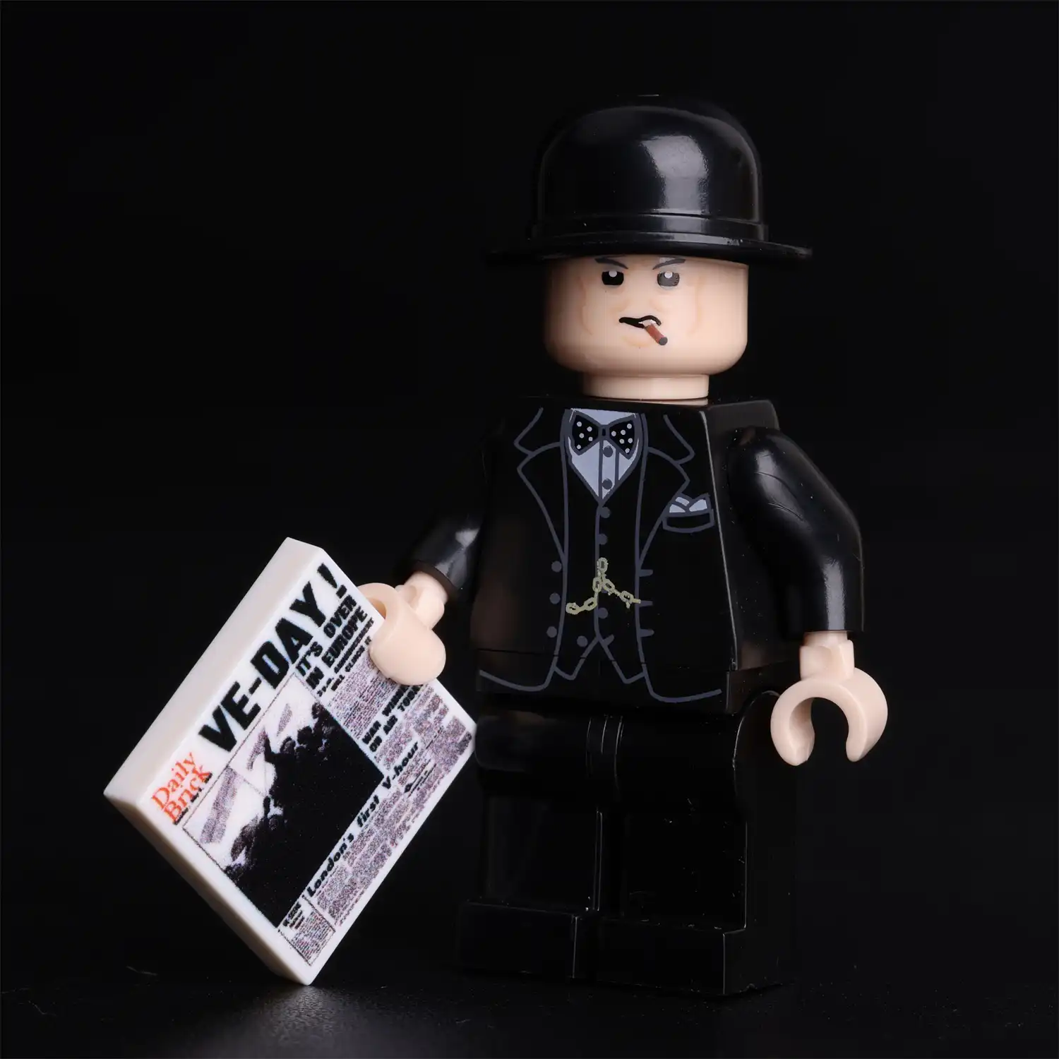 Minifigure – Winston Churchill British Prime Minister during World War II (LEGO Alternative)