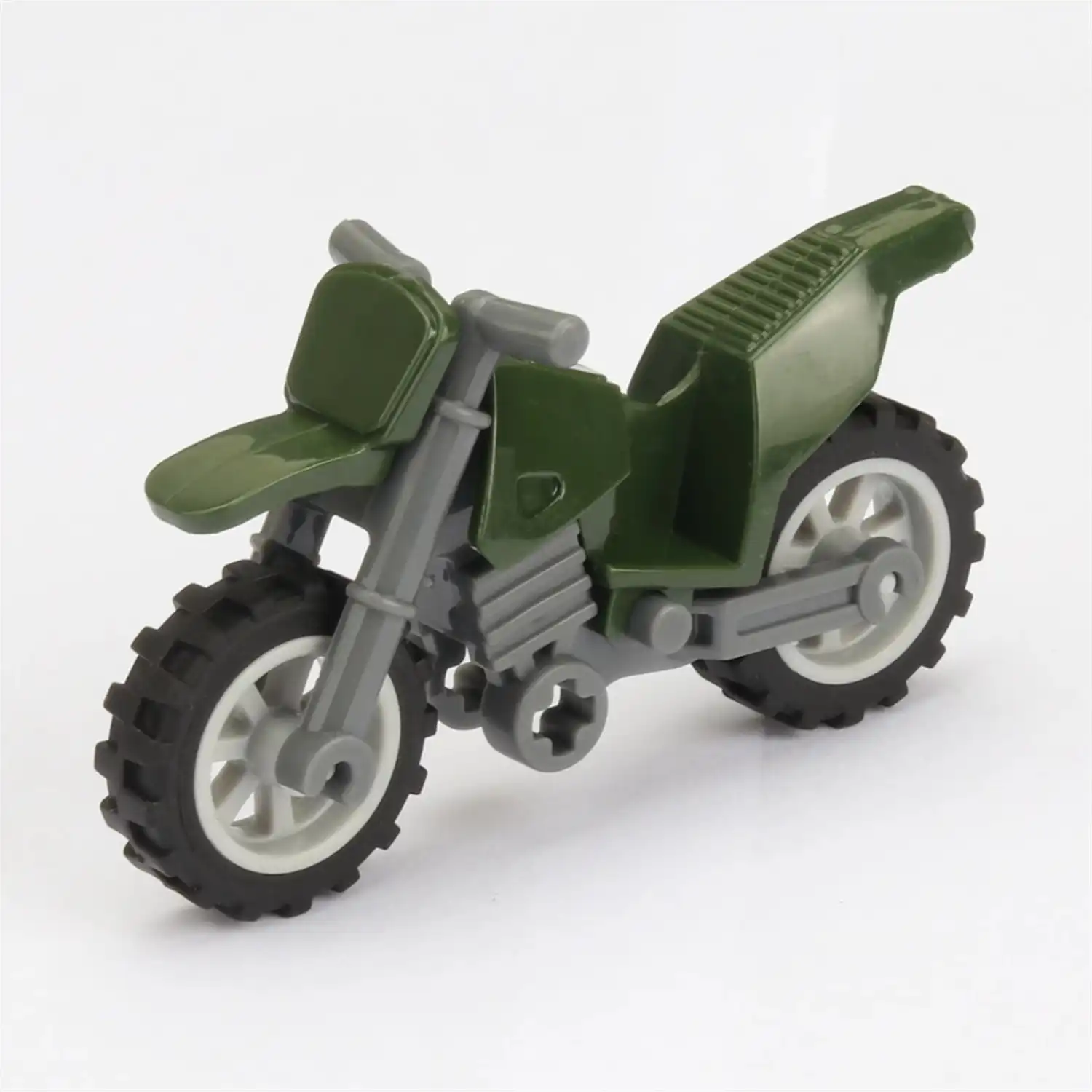 Minifigure – green and grey off road style motorcycle bikes (LEGO Alternative)