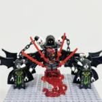 Minifigure – lord of the underworld death related deity demon and 4 attendants cultists guardians (LEGO Alternative)