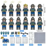 Minifigure – medieval knights and custom piece blue (LEGO Alternative)
