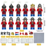 Minifigure – medieval knights and custom piece red (LEGO Alternative)