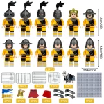 Minifigure – medieval knights and custom piece yellow (LEGO Alternative)