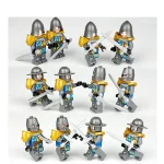 Minifigure – medieval knights or soldiers gold blue (LEGO Alternative)