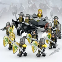 Minifigure – medieval or fantasy knights with horses and a battle carriage (LEGO Alternative)