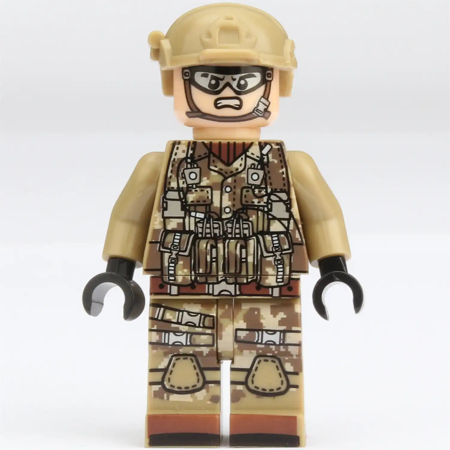 Minifigure – modern desert soldier special forces operative (LEGO Alternative)