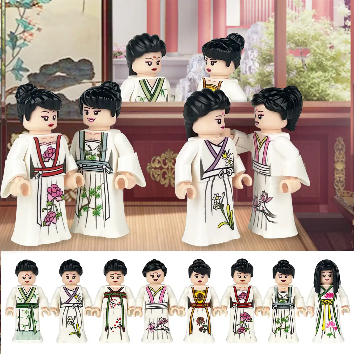 Minifigures – female dressed in elegant, traditional East Asian-style ...