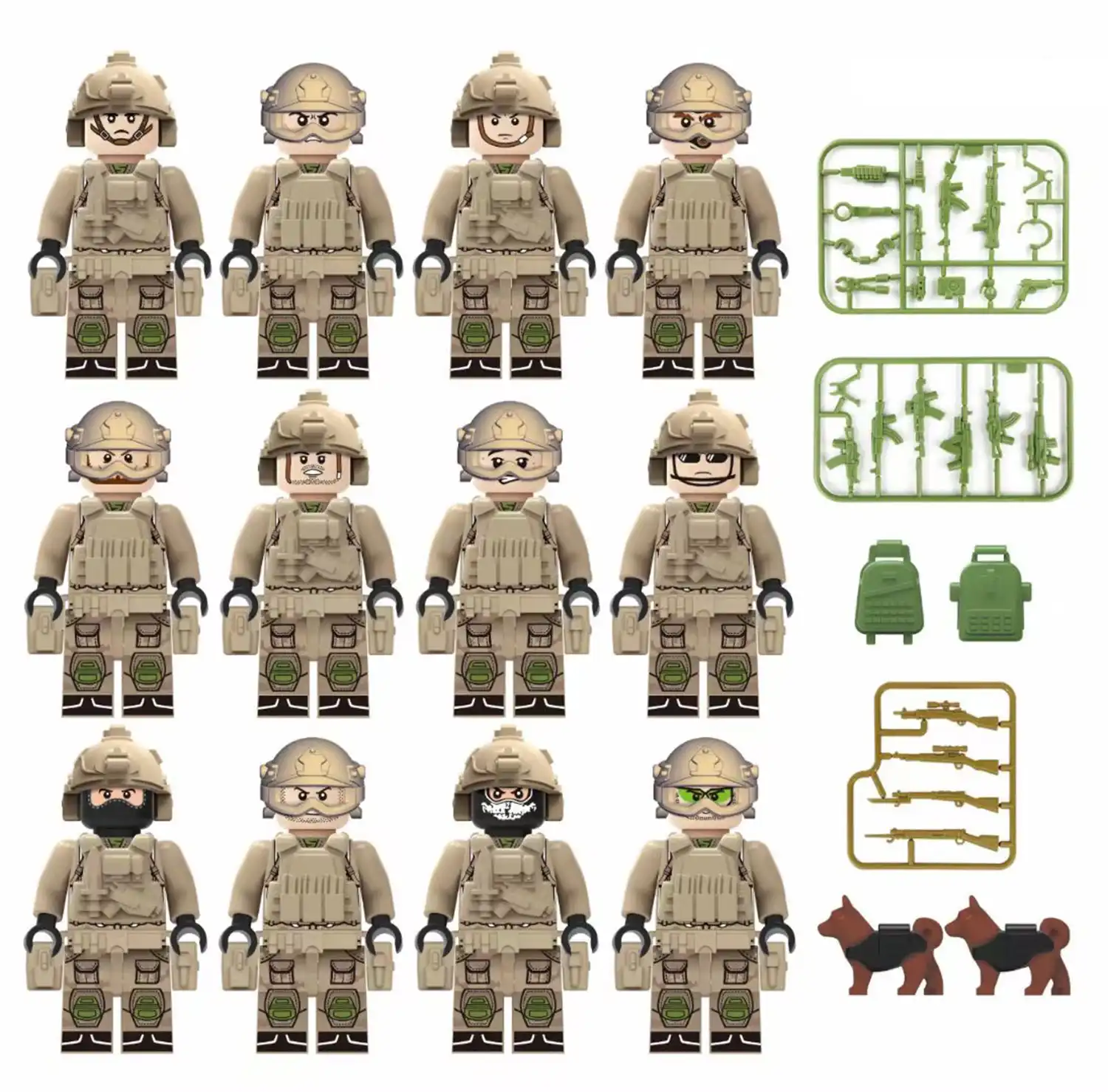 Minifigures – Dragon Flame special forces operatives (LEGO Alternative)