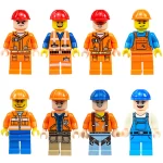 Minifigures – construction workers, engineers (LEGO Alternative)