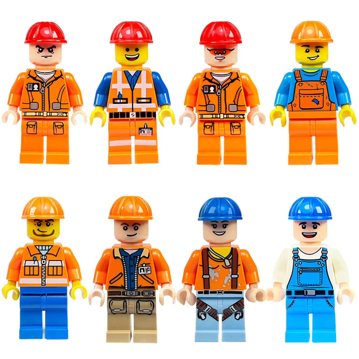 Minifigures – construction workers, engineers (LEGO Alternative)