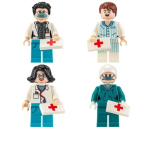 Minifigures – doctors, hospital patient, surgeon staff (LEGO Alternative)