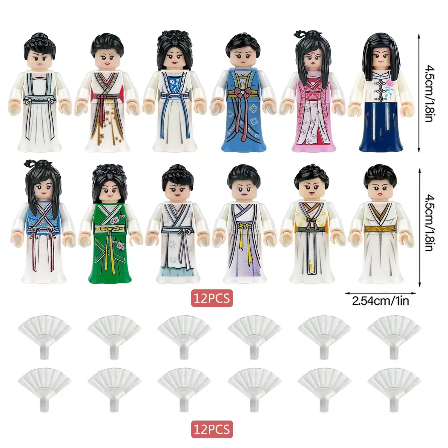 Minifigures – female characters in traditional Chinese Hanfu (LEGO Alternative)