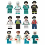 Minifigures – healthcare professionals, emergency responders, patient (LEGO Alternative)