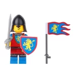 Minifigure – Lion Knight and a matching flag (LEGO Alternative)