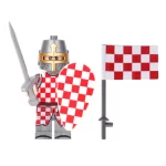 Minifigure – Croatian Knight and a matching flag (LEGO Alternative)