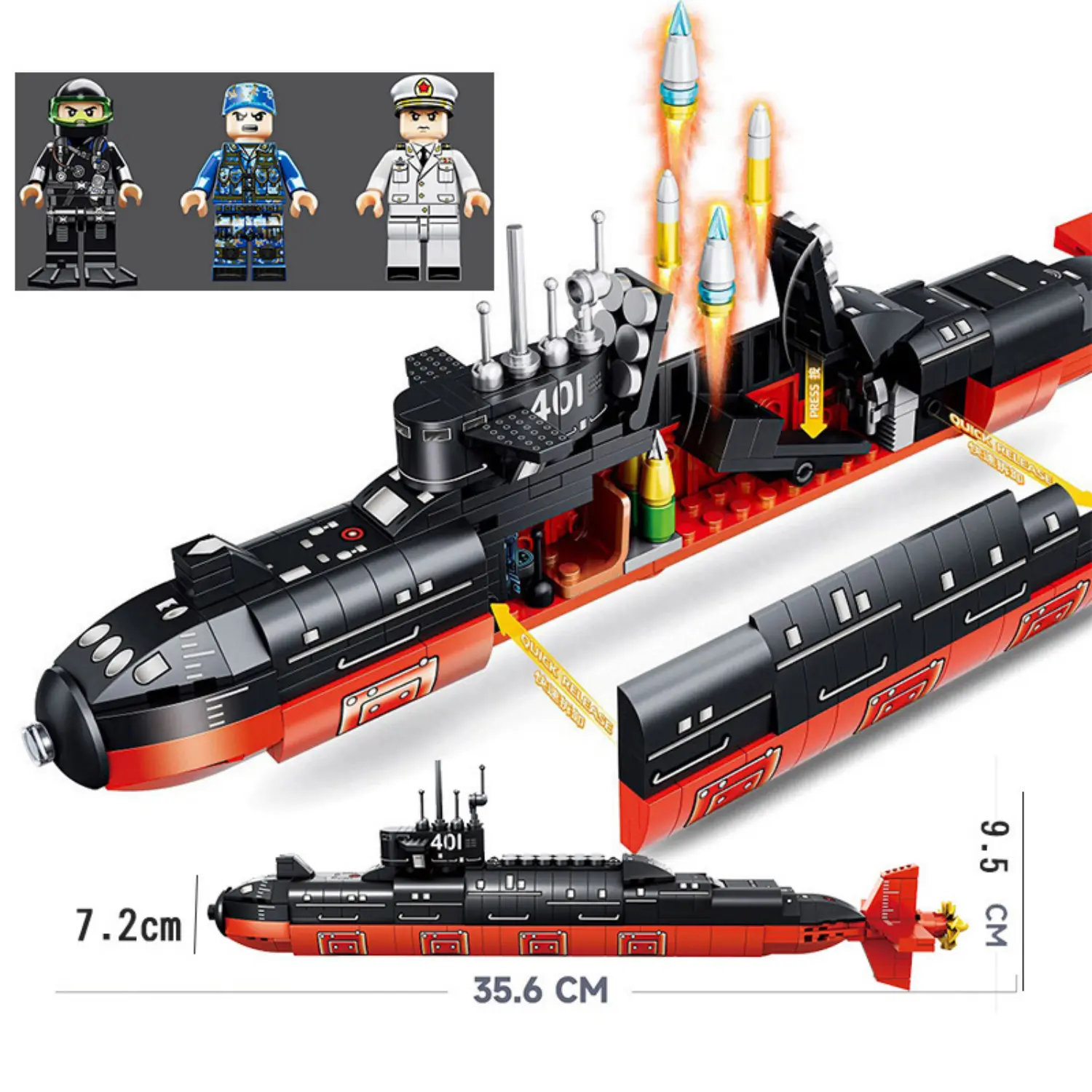 ky7088-Chinese Type 094 NATO reporting name Jin-class nuclearpowered ballistic missile submarine SSBN (LEGO Alternative Bricks) Chinese Type 094 NATO reporting name Jin-class nuclearpowered ballistic missile submarine SSBN (LEGO Alternative Bricks)
