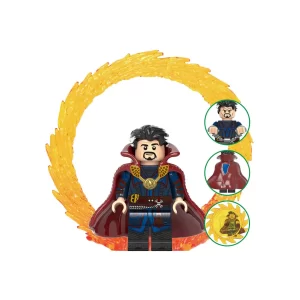 Minifigure - Doctor Strange wearing his signature blue outfit and red Cloak of Levitation (LEGO Alternative)