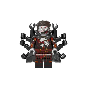 Minifigure - Doctor Strange Zombie features pale, decaying skin with wounds, one blank eye, and messy hair (LEGO Alternative)