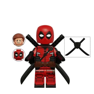 Minifigure - Deadpool Wade Wilson iconic red and black costume with his full face mask (LEGO Alternative)