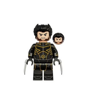Minifigure - Wolverine wearing black with yellow or gold costume (LEGO Alternative)